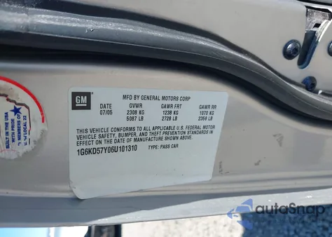 2006 Cadillac Dts Standard z USA, uszkodzony, nr VIN 1G6KD57Y06U101310